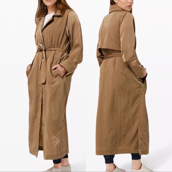 lululemon athletica Jackets & Blazers - Lululemon Always Effortless Trench Coat Frontier Brown L 10 BNWT